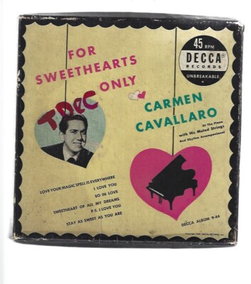 Carmen Cavallaro For Sweetheart Only Decca Records (4) 45 RPM Record Set RARE