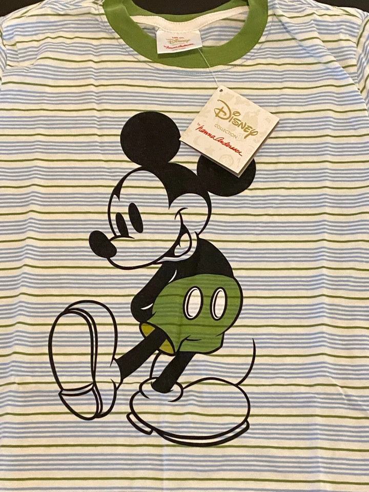 Camisa corta estampada Hanna Andersson Disney Mickey a rayas 140 10 nueva con etiquetas Foto 3 de 4