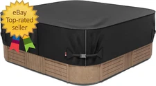 Outdoor Waterproof Hot Tub Cover 93 X 93 Inch Fit 92 X 92 or 91 X 91 or 90 X 90