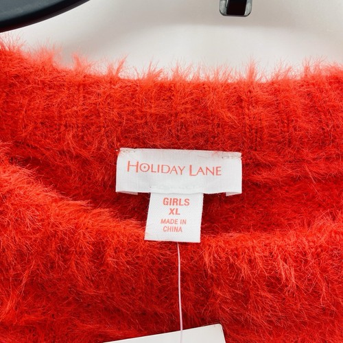 Holiday Lane Youth Big Girls Size XL Fair Isle Crewneck Sweater in Red $40 325 - Picture 7 of 9