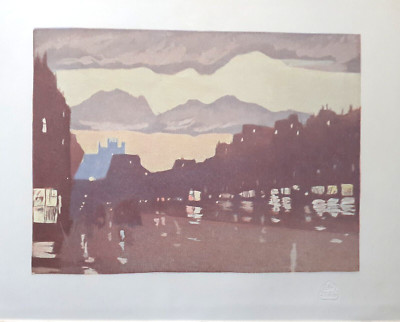 1897 ''NACH DEM REGEN'' - CHROMOLITHOGRAPHIE von GODIN aus ''DAS STUDIO''