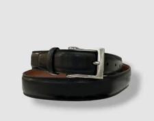 Perry Ellis Men Black Leather Harness Buckle Casual Dress Belt Size 40