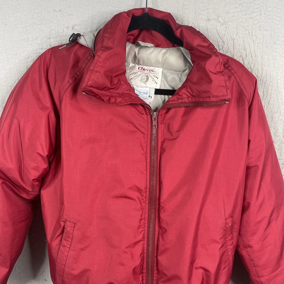 Chaqueta Orvis De Colección Para Mujer Mediana Roja Gore Tex Plumón Relleno Abrigo con Capucha Esquí Foto 2 de 4