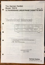 HK Harman Kardon TD-212 TD-212 Cassette Service Manual Original 