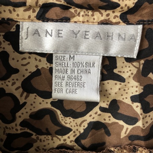 Jane Yeahna camicia seta donna media leopardata bottoni davanti carriera ufficio classica - Foto 4 di 10