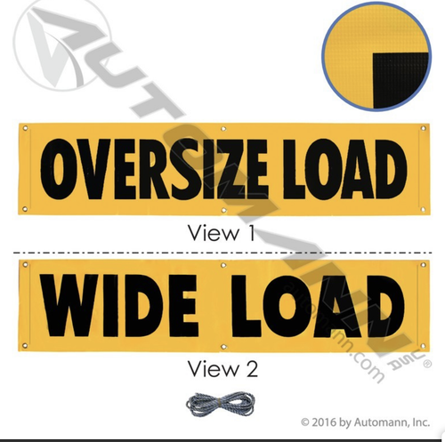 Wide Load Oversize Load Sign Banner 18x84 Reversible Flatbed Truck Trailer Van - Bild 1 von 2