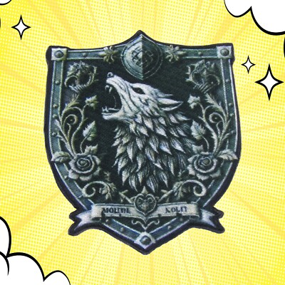 #ad Howling Wolf Crest Patch Medieval Coat of Arms Iron On Badge Applique Military $7.95