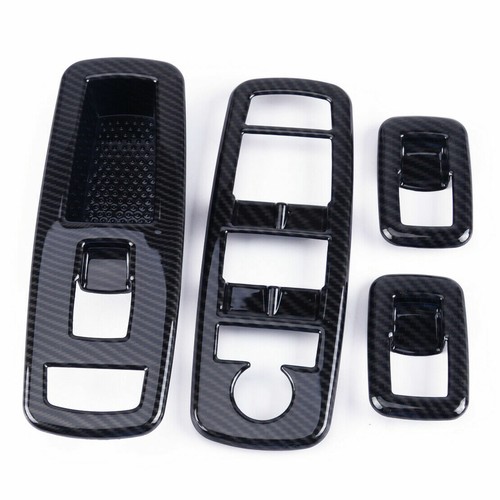4x Carbon Fiber Window Switch Panel Cover trim For Jeep Grand Cherokee 2014-2018 - Picture 8 of 11