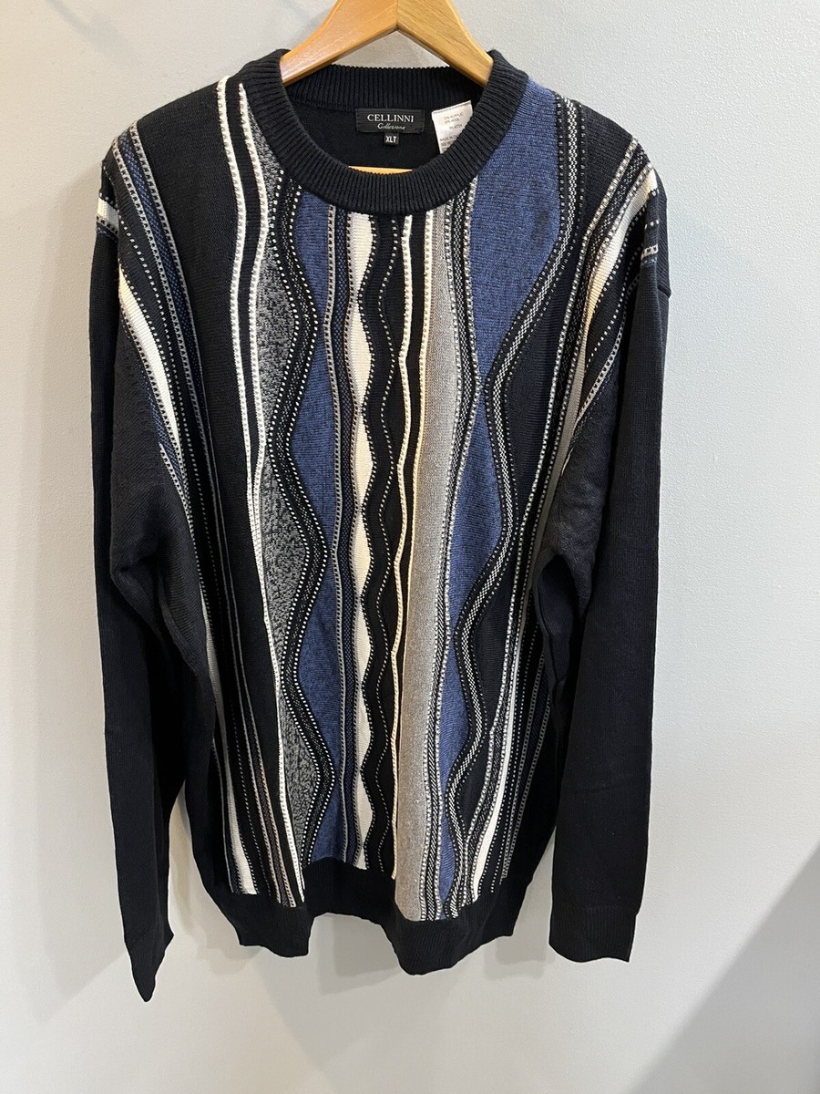 Cellini Collezione Men's XL Tall Pullover Sweater Blue Swirl