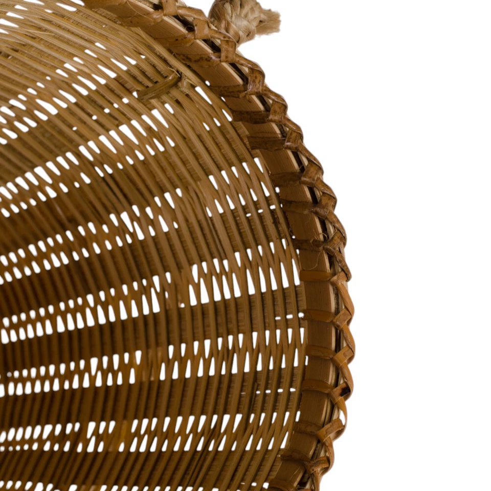 Mini Basket Storage Bamboo Crafted Flower Tea Bag Asian Thai Sling Crossbody - Image 4 of 4