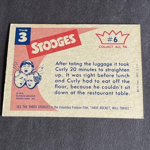 1959 Fleer - The Three Stooges - #6 - Excellent Condition - Picture 4 of 8