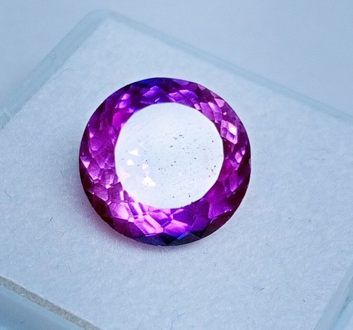 Piedra preciosa suelta redonda de zafiro Montana rosa púrpura natural de 8,85... - Imagen 11 de 12