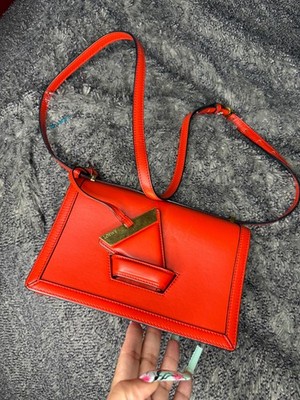 AUTHENTIC Loewe Barcelona bag in red with adjustable strap, gold hardware