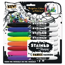 Sharpie Stained Permanent Fabric Marker Assorted 8/Pack 1779005