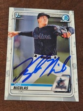 2020 Topps Chrome KYLE NICOLAS Marlins In-Person Signed  AUTO