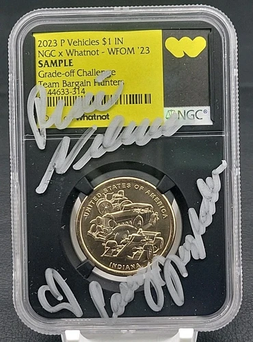 2023 NGC Whatnot Grade-Off SIGNED Sample Slab Team Bargain Hunters $1 WFOM