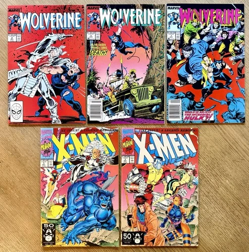 Marvel: Lot Of 5 Vintage Wolverine (1988) And X-Men (1990) Comics. (NM/M - NM-)