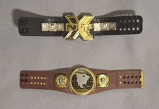 WWE NXT CHAMPIONSHIP BELT & NORTH AMERICAN BELT Mattel Wrestling Figure Titles