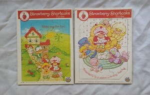 VINTAGE STRAWBERRY SHORTCAKE FRAME TRAY PUZZLES ~ LOT 2 ~ CRAFT MASTER 