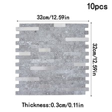 10X Self Adhesive Mosaic Wall Tiles Sheets Kitchen Bathroom Decals Sticker 32x32