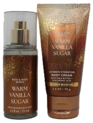 Bath Body Works A Warm Vanilla Sugar 2.5oz Travel Set Cream Shea Lotion Mist New