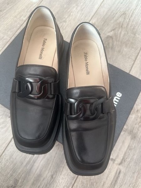 Men Fabio Monelli Loafers Black Leather 36