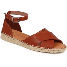 Pavers Flat Leather Sandals - Size