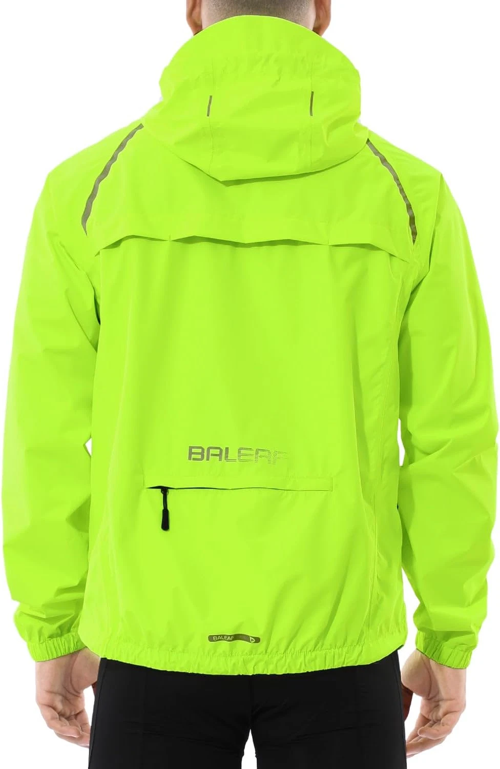 Men’s Waterproof Rain Jacket Lightweight Windbreaker Packable Reflective