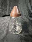 Vintage 1970s Federal Housewares Chicago Glass Sugar Shaker Brown Top 6" Tall