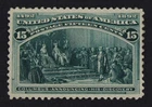 CKStamps: US Stamps Collection Scott#238 15c Columbian Mint LH OG Gum Disturb