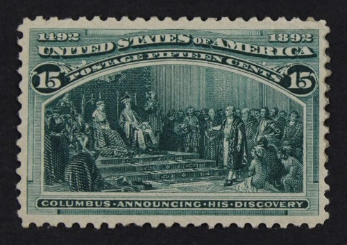 CKStamps: US Stamps Collection Scott#238 15c Columbian Mint LH OG Gum Disturb