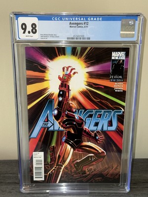 Avengers #12 CGC 9.8 White Pages Iron Man Wields Infinity Gauntlet (Marvel 2011)