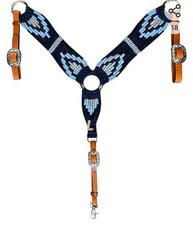 Western Mohair Horse Breast Collar Premium Wool and Leather Handmade Comforta...