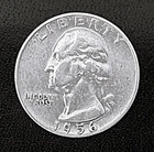 1956-D  25c SILVER  Washington Quarter  XF/AU      (R001)