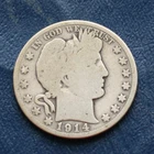 1914 S BARBER SILVER HALF DOLLAR *GOOD to VERY GOOD DETAILS* *ONLY 992K MINTED*