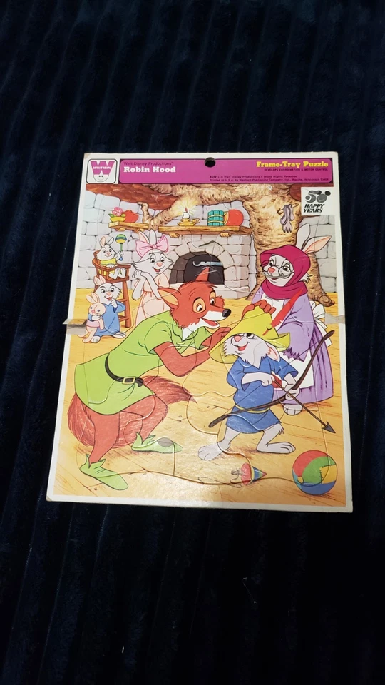  Rompecabezas bandeja marco Robin Hood Disney vintage raro 4517 Foto 4 de 4