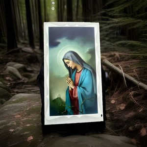New Holy Card 4”x2.25” Non Laminated Mary Sorrowful Mother  Made In Italy Prayer