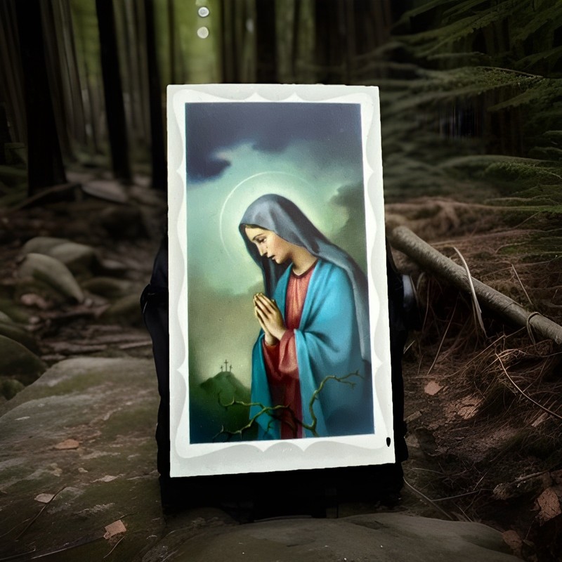 New Holy Card 4”x2.25” Non Laminated Mary Sorrowful Mother  Made In Italy Prayer