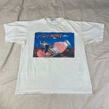 Vintage Land of Snapple Shirt Adult Large L White Made in USA Graphic 90s Food