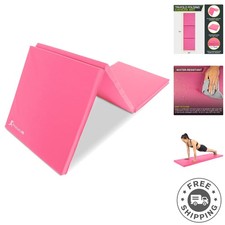Versatile Pink Tri-Fold Exercise Mat - Thick Cushioned Support for All Workouts