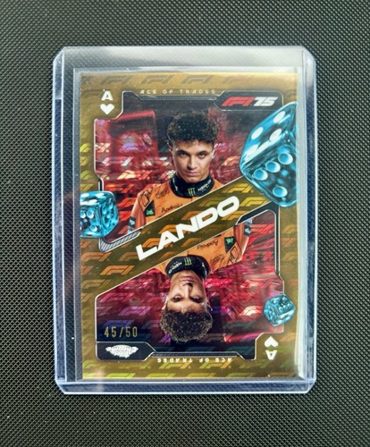2025 Topps Chrome Logofractor Formula 1 Lando Norris Ace Of Trades 45/50 Gold
