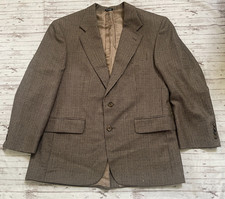 Oscar de la Renta Mens Sport Coat Blazer Two Button Flannel Houndstooth Wool 40S