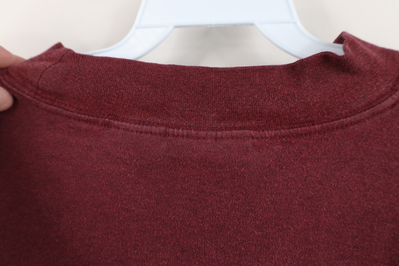 Vtg 90s Y2K Reebok Mens XL Faded Mock Neck Long Sleeve T-Shirt Burgundy Maroon thumbnail 10