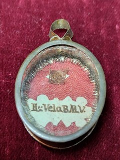 Relic Relic Blessed Virgin Mary BMV Veil XIX Sec. Relic Reliquary DNJC