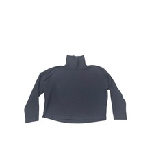 Everlane Organic Cotton Turtleneck Sweatshirt Black XS Relaxed Crop Pullover