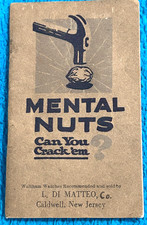 1920 Waltham Watch Co Mental Nuts Brain Quizs Booklet L Di Matteo Co Caldwell NJ