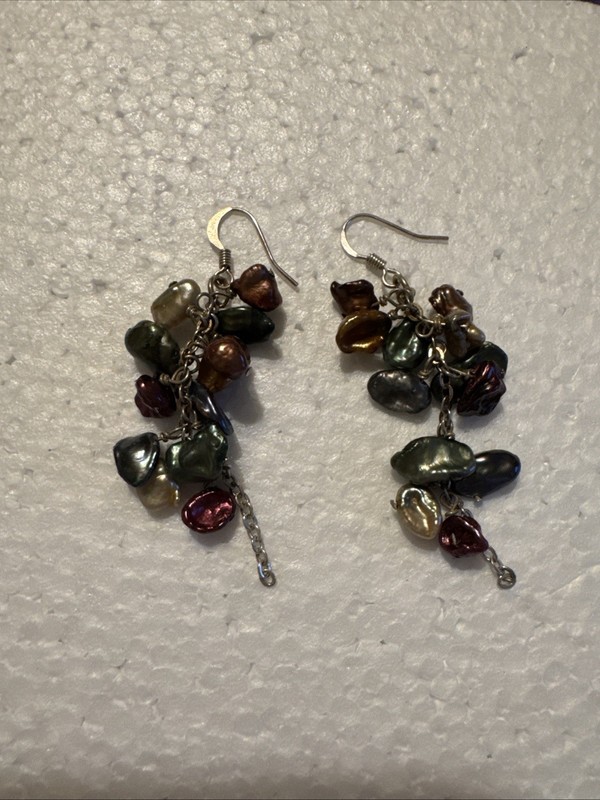 Vintage Autumn Colors 12 NUGGET Dangle EARRINGS