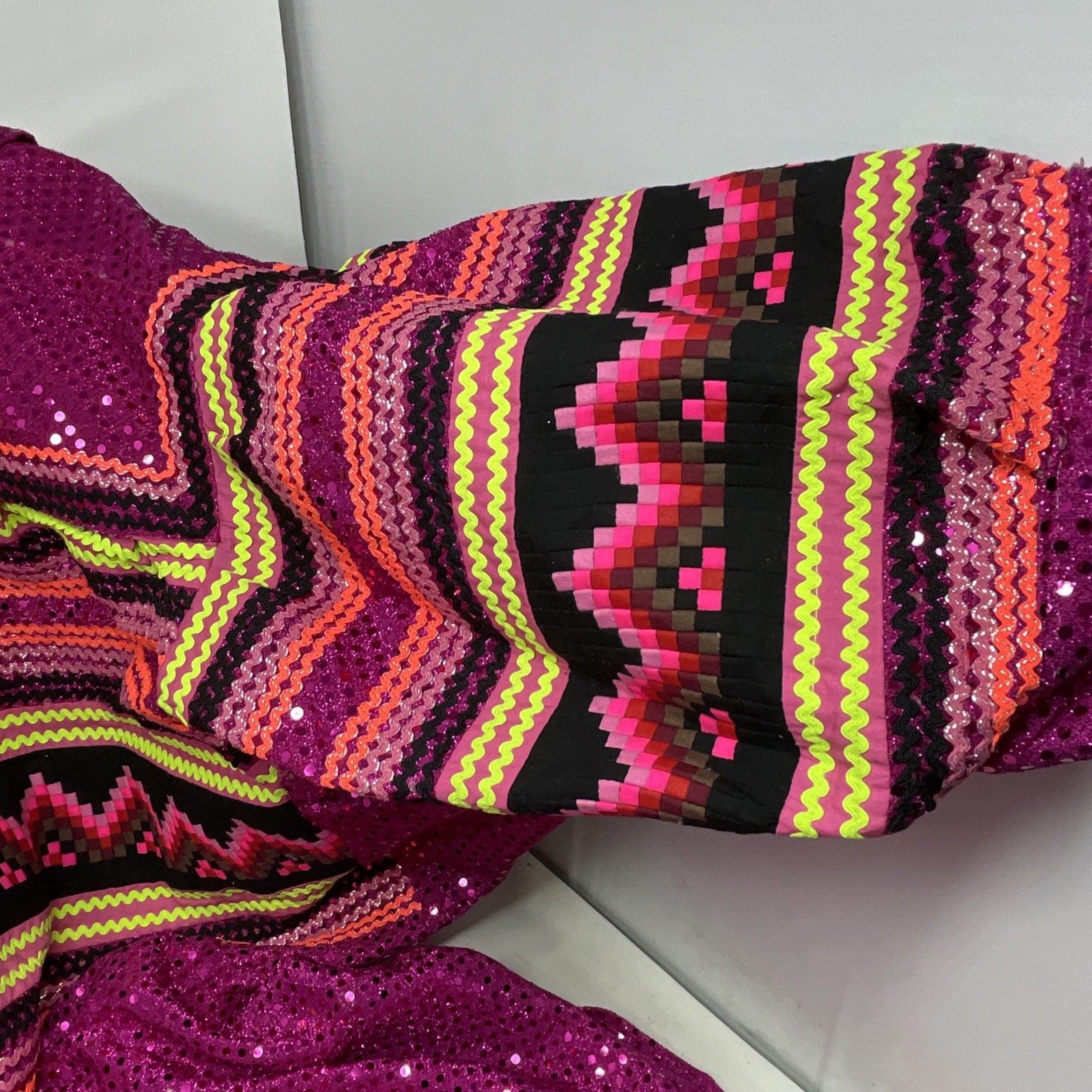 Handmade Iridescent Sequined Patchwork Pullover T… - image 13