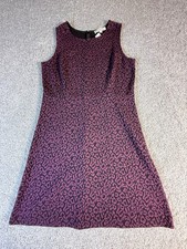 NWT Ann Taylor The Loft A Line Dress Purple and Black Cheetah Print Size 14