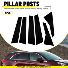 Glossy black Window BC Pillar Post Molding Trim US Fit For Cadillac XT5 17-2023